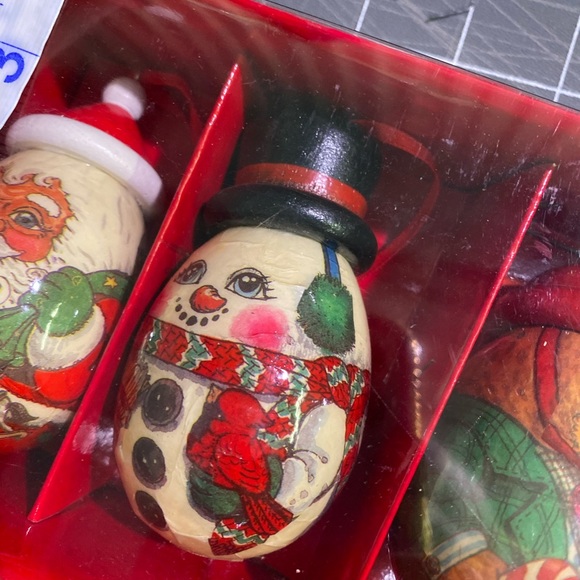 4 Vintage Decoupage Christmas Ornament Santa Reindeer Snowman Soldier - Picture 6 of 10